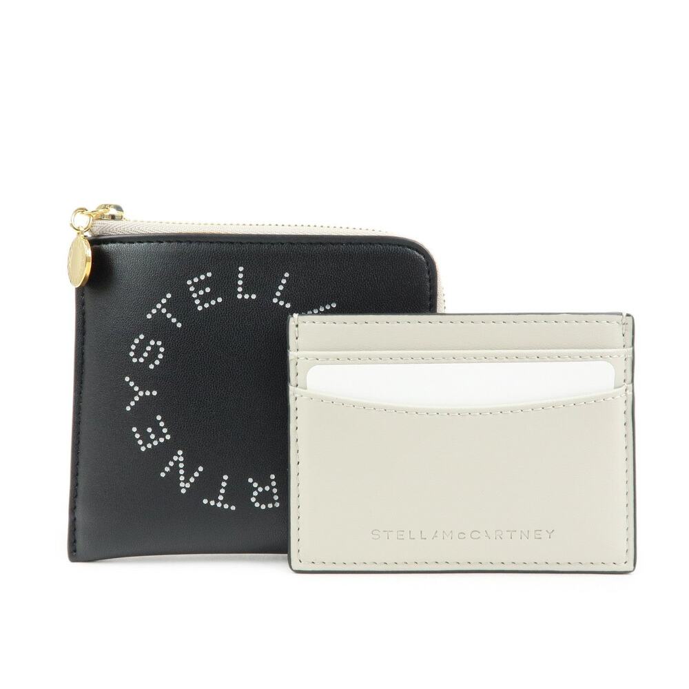 Stella McCartney Logo Faux Leather Card Holder Black